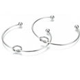 thumbnail image 1 of 1 Brazalete abierto con cuentas redondas en los extremos, acero inoxidable, nudo de amor, brazalete para hacer pulseras abiertas, brazalete semiabierto para mujer, joyería DIY, 1 of 4