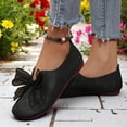 thumbnail image 3 of Women's Flat Slip on Shoes with Elegant Bowknot Comfortable Lightweight Breathable Design Casual Shoes for Indoor Outdoor Walking Black Size 8, 3 of 5