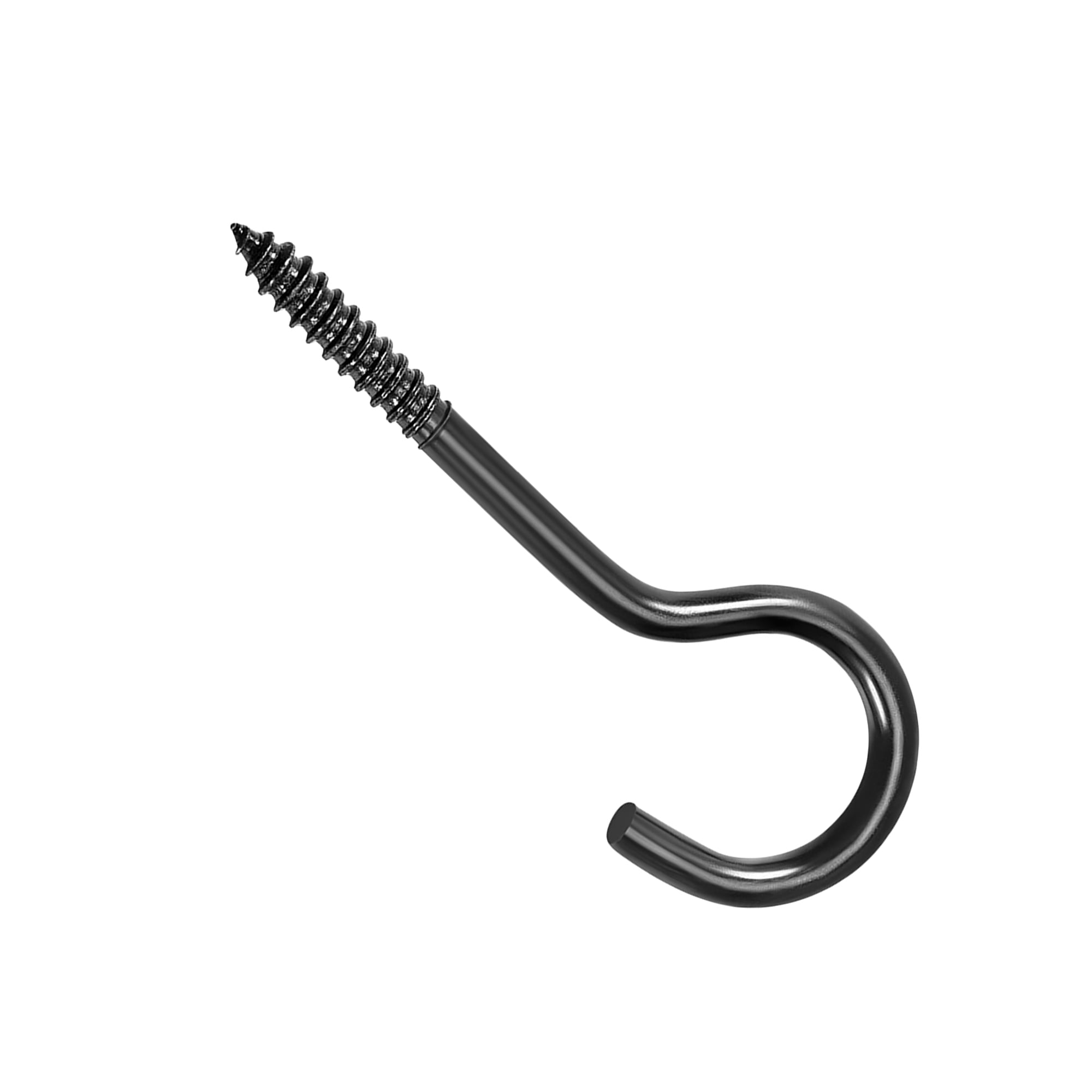 HNXAZG 1 Inch 120 Pcs Screw Eye Hook Metal Screw Hooks for Hanging Small  Items, Black