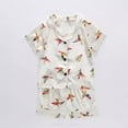 thumbnail image 2 of Caqnni Toddler Girl Outfits Floral Tops Sleeveless Tank Tops Shorts Headband Summer Clothes Set Shorts Set Beige 6-12 Months, 2 of 4