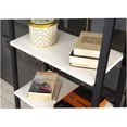 thumbnail image 4 of 5 Tier White Ladder Bookshelf with Solid Wood Shelves, Freestanding Bookcase Organizer for Living Room, Home Office Storage Furniture, 4 of 6