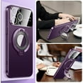 thumbnail image 2 of Compatible with iPhone 15 Pro Max Case with Ring Holder Kickstand, Compatible with Magsafe, Military Grade Slim Phone Cover Magnetic Case Shockproof Protective Case Cover for Women Men Orange, 2 of 9