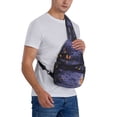 thumbnail image 6 of Lsque Mystery House Halloween Night Pattern Cross Chest Bag Diagonally – Premium Durable Front Chest Sling with Adjustable Padded Strap, High-Capacity Storage, 6 of 7