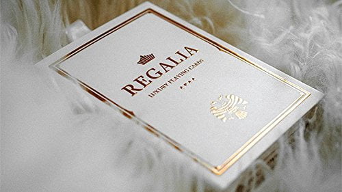 Shin Lim Regalia White Luxury Playing Cards - Poker Size, Gold-Foil Finish, Cartamundi Fine Linen Stock