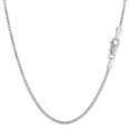 thumbnail image 1 of 14k White Solid Gold Mirror Box Chain Necklace, 1.2mm, 16", 1 of 5