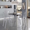 thumbnail image 6 of Aron Living 18.5" Mid-Century Plastic Crystal Dining Chairs in Clear (Set of 4), 6 of 7