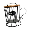 thumbnail image 1 of Luzkey Porte-Capsules de Café Rangement Gobelet Rustique Rond Moderne avec Couvercle en Bois Panier de Rangement pour Restaurant Bar Comptoir Cuisine L, 1 of 8