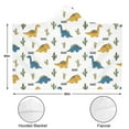 thumbnail image 3 of Wearable Blanket,White Dinosaurs Cacti ROAR Pattern Hooded Wearable Flannel Blanket for Adults & Teens,Winter Poncho Shawl Wrap Cape Cozy Anti-Pill,60"x80", 3 of 5