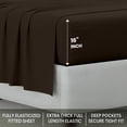 thumbnail image 3 of Kotton Culture Bed Sheets 4 Piece 100% Egyptian Cotton 600 TC Soft Crisp Cooling Cotton Luxury Hotel Sheets with 16" Inch Deep Pocket Snug Fit Sateen Weave (Chocolate,King), 3 of 6