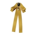 thumbnail image 5 of Ribbon Bow Tie Brooch Pre Tied Ties Bead Decorative Bowties Ribbon Brooches Neck Tie Bowknot Brooch Pin for Lady Daily Use Graduation Blouse Yellow, 5 of 9