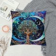 thumbnail image 2 of Orinice Moon Stars Psychedelic Art Graphic Decorative Pillow Cover for Home Couch 22x22in, 2 of 5