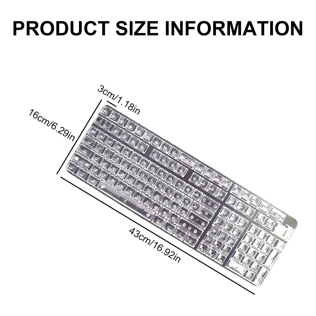 Crystal Transparent PC Keycaps CBSA 132 Keys for MX Switcher Mechanical Keyboard