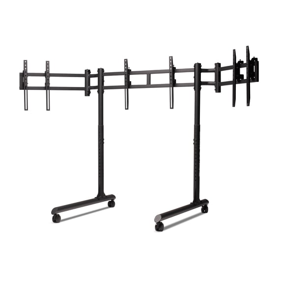 Round Tube Freestanding Triple Monitor Stand [NLR-R011]