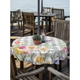 thumbnail image 2 of Outdoor Tablecloth with Umbrella Hole for Patio/Picnic/Party/Camping, Wildflowers Waterproof Table Cloth Round Cover Washable, Spring Watercolor Tulip Floral Leaf Grey Plaid (Dia 60"), 2 of 8
