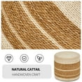 thumbnail image 4 of Handwoven Cattail Pouf Ottoman, Lightweight Durable Natural Jute Footrest, Versatile Vanity Stool Shoe Bench for Balcony Garden Living Room, 4 of 6