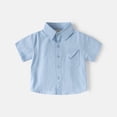thumbnail image 2 of Zanarzt Boys Western Shirts Toddler Boys Short Sleeve Dress Shirts Kids Summer School Button Down Shirt Blue,1-2 Years, 2 of 4
