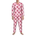 thumbnail image 3 of Sikiie Pink gift with ribbon Print Mens Pajama Set, Soft Warm Long Sleeve Sleepwear, Cozy Button-Down Pjs for Men-XX-Large, 3 of 7
