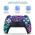 thumbnail image 4 of Skin Sticker for PS5 Slim Standard Disc Digital Edition Console and Controllers Decals for Playstation 5 (Leopard Colorful,PS5 Disc Edition), 4 of 5