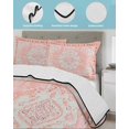 thumbnail image 4 of Pink Boho Twin XL Size Down Alternative Comforter, Lightweight Comforter Quilt Bedding Set with Pillow Shams Vintage Abstract Tribal Decorative Oriental All Seasons Bed Comforter Duvet Insert 68"x98", 4 of 7