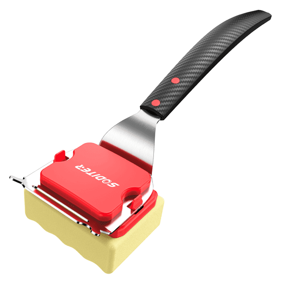 SODITER Grill Brush Bristle Free with Cleaner Scraper,Steam Grill Brush for Outdoor Grill,Replaceable Head Barbecue Grill Safe Cleaner Brush(Two Brush Heads)