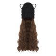 thumbnail image 1 of Jumpingount Sombrero de peluca de fibra de alta temperatura para mujer, y Adorable reemplazo decorativo para invierno y otoño, extensión de cabello Cuidado del cabello Marron oscuro Jumpingount CE014904-02, 1 of 6