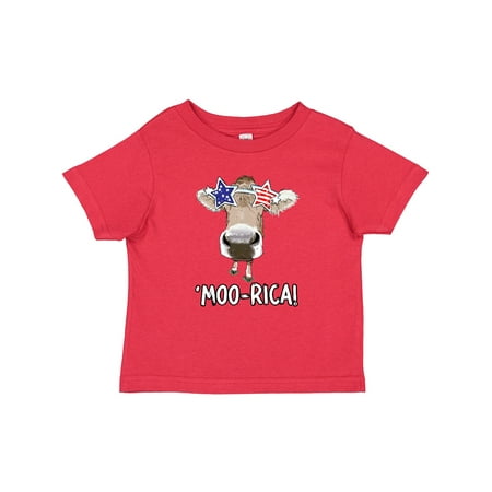 

Inktastic 4th of July moo-rica! ( merica) Patriotic Cow in Shades Boys or Girls Baby T-Shirt