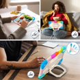 thumbnail image 4 of SaniMore Case for Samsung Galaxy Tab A9 Plus 12.4" 2023 SM-X810/X816/X818, Shockproof Shoulder Strap 360° Rotating Handle Bracket Pencil Holder Tri-layer Hybird Anti-drop Kids Shell, Rainbow Blue, 4 of 9