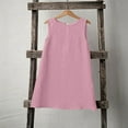 thumbnail image 2 of Tranfacy Robe d'Été pour Filles, Robe Sans Manches pour Tout-Petites Filles, Robe Sans Manches à Col Rond en Lin Uni pour Enfants d'Âge Moyen avec Laçage au Dos, 2 of 5