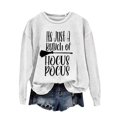 thumbnail image 2 of White Womens Tops Crew Neck Sweatshirt Funny Spooky Season Shirts for Women, Soft Cotton Blend Fabric, Suitable for Fall & Winter M, 2 of 4