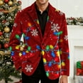 thumbnail image 5 of Lcziwo Mens Christmas Blazers Casual Single Breasted Suit Jackets 3 Button Printed Corduroy Blazers Slim Fit Lapel Business Sport Coat 2025 Red,M, 5 of 7