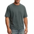 thumbnail image 2 of JOANKDMI Oversized T-Shirts for Men Short Sleeve Crew Neck Drop Shoulder Casual Tees Blank Heavyweight Cotton Tops Loose Fit Basic Shirts for Lounge Streetwear Summer, 2 of 5