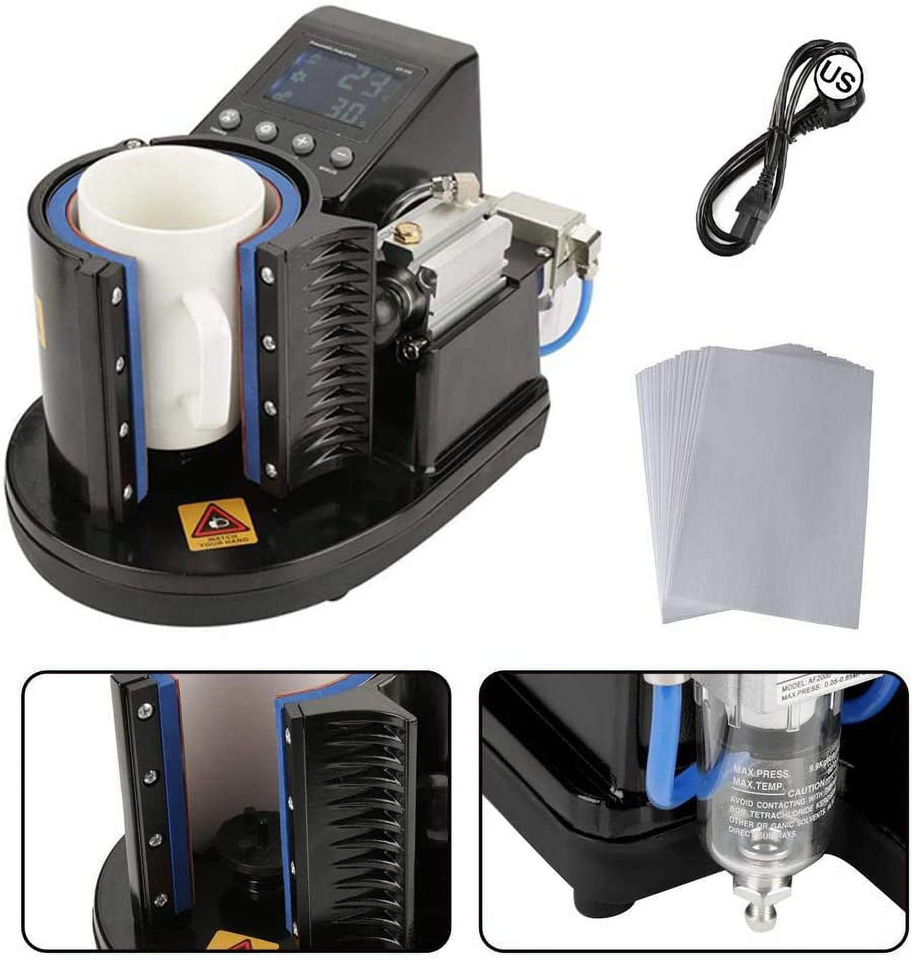 INTSUPERMAI 11oz Pneumatic Mug Heat Press Machine Sublimation Paper Mug Resistant Tape DIY Transfer