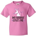 thumbnail image 3 of Inktastic My Nanny Loves Me Unicorn Youth T-Shirt, 3 of 5