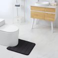 thumbnail image 4 of Memory Foam U-Shaped Toilet Rug Contour Bath Rug 20 x 24 inch Bathroom Commode Contour Rug Super Water Absorption Non-Slip Thick Machine Wash and Easier to Dry Black, 4 of 8