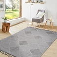 thumbnail image 2 of 5x7 White & Grey Trellis Area Rug - Indoor/outdoor, Stain And Non-shedding. Pet-. Fits Living Room, Dining, Bedroom, Entry, Nursery, Dorm, Study, Home Office, Eat-in Kitchen. , Easy Clean, 0.27", 2 of 2