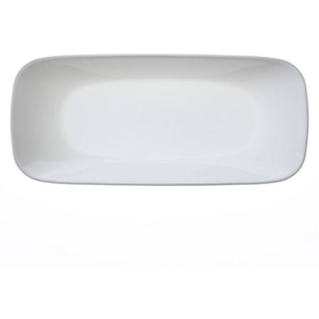 Corelle Square Round 10-1/2-Inch Serving Tray, Pure White