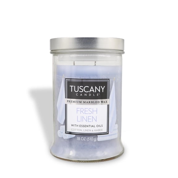 Tuscany Candle Fresh Linen & Amber Scented Candle, 18 oz