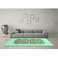 thumbnail image 3 of Ahgly Company Indoor Rectangle Abstract Turquoise Blue Modern Area Rugs, 3' x 5', 3 of 4