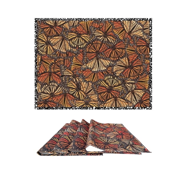 Manteles Individuales para Mesa, 4 pz Tapete Rectangular de Tela Fina Premium, Resistente e Impermeable, Medida 35 cm x 45 cm