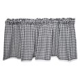 thumbnail image 1 of Cortina de ventana a cuadros Buffalo Check duradera con bolsillo para barra para dormitorio, privacidad y sol Negro 150x45cm, 1 of 9