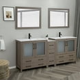 thumbnail image 3 of Vanity Art 84" Double Sink Freestanding Bathroom Vanity Set with Ceramic Top and Mirror, 3 of 10