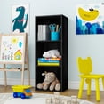 thumbnail image 5 of HOMLUX Luder 3-Tier Cube 31.5" Bookcase, Wood Storage Shelf, Small Bookshelf for Home Office & Bedroom, Black, 5 of 10