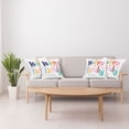 thumbnail image 4 of Ambesonne Colorful Throw Pillow Cover 4 Pack, Happy Family Floral, 24", Multicolor, 4 of 6