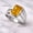 Black Vermeil, variant on Yellow Topaz Ring for Men, November Birthstone Art Deco Statement Ring with Rectangular Gemstone Size :- 11