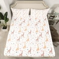 thumbnail image 2 of Cute Giraffe King Bed Sheets Set Kawaii Wildlife Sheet Set Butterfly Floral Sheets Cartoon theme Flat Fitted Sheet Soft Breathable Room Home Decor, 2 of 6