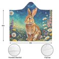 thumbnail image 5 of Funny Wild Rabbit Wearable Blanket Hoodies for Women Men Adults Rabbit Lovers Cozy Plush Floral Wild Rabbits Hooded Blankets for Couch Sofa Decor Birthday Gifts 50X60 Inch, 5 of 5