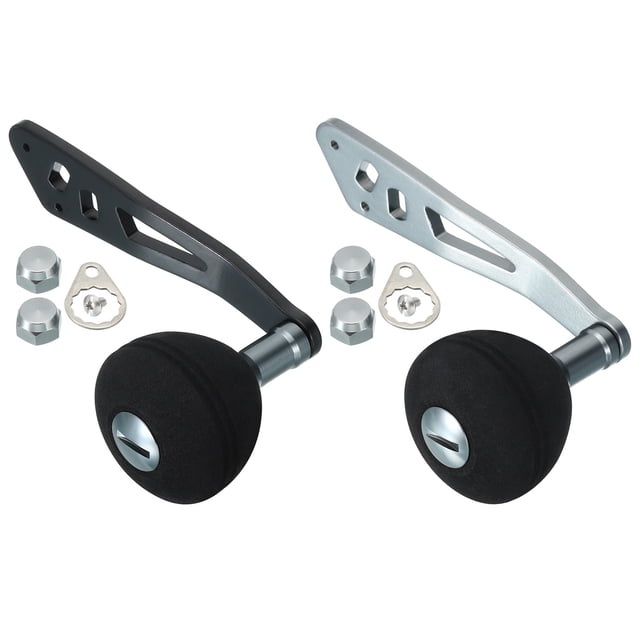 Unique Bargains Baitcasting Poignée de Pêche en Métal Poignée Poignée Poignée Poignée, Noir Argenté 2 Set