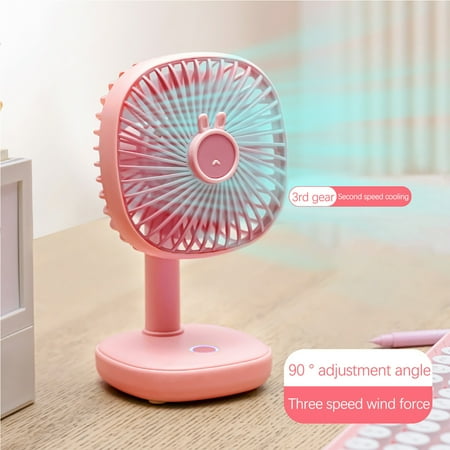 

Dgankt Small Portable Fan Summer Night Light Fan Small Fan USB Desktop Electric Fan Office Desktop Wind Power Silent Charging Cute Electric Fan