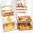 thumbnail image 4 of 2-Tier Wooden Fruit Basket,Multipurpose Kitchen Storage for Vegetables, Bread, Style Food Container White, 4 of 5