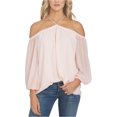 thumbnail image 1 of 1.STATE Blouse en Tricot Transparent pour Femmes, Rose, Très Grand, 1 of 1
